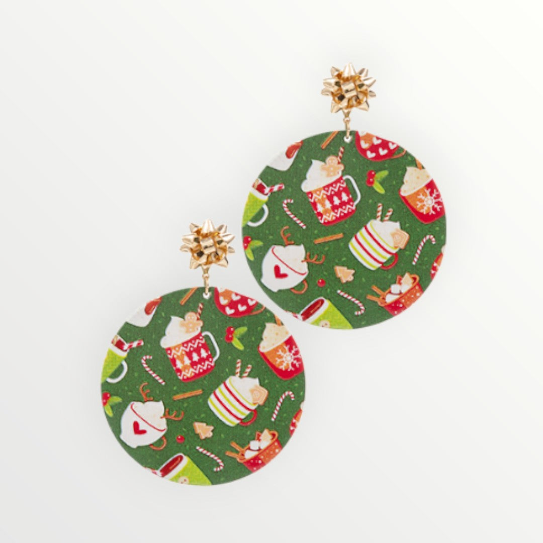 Gold Bow Green Hot Chocolate Earrings-Earrings-LouisGeorge Boutique-LouisGeorge Boutique, Women’s Fashion Boutique Located in Trussville, Alabama