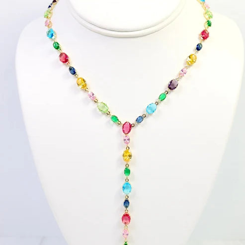 St Regis Crystal Y Necklace WP Multi-Necklaces-LouisGeorge Boutique-LouisGeorge Boutique, Women’s Fashion Boutique Located in Trussville, Alabama