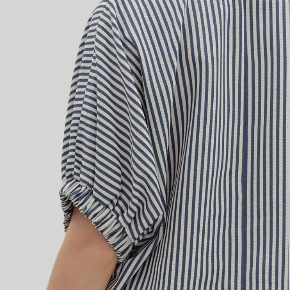 Navy Multi-Stripe Dolman Top - Plus/Regular-Apparel-Entro-LouisGeorge Boutique, Women’s Fashion Boutique Located in Trussville, Alabama