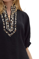 Black Leopard Print Accent Dolman Top - Plus/Regular-Apparel-Entro-LouisGeorge Boutique, Women’s Fashion Boutique Located in Trussville, Alabama