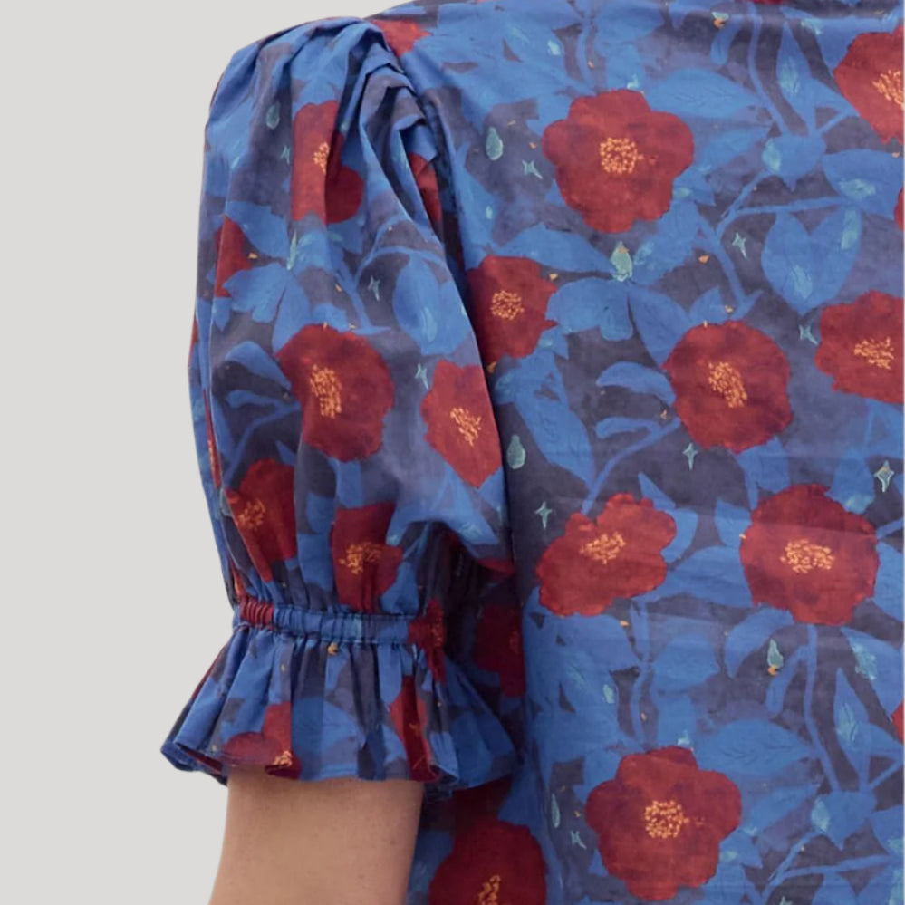Midnight Floral Puff Sleeve Top - Plus/Regular-Apparel-Entro-LouisGeorge Boutique, Women’s Fashion Boutique Located in Trussville, Alabama