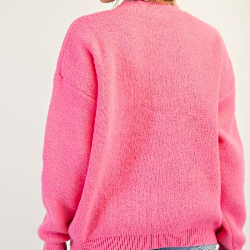 Always Happy Sweater by Easel - Cotton Candy-Graphic Tee-Easel-LouisGeorge Boutique, Women’s Fashion Boutique Located in Trussville, Alabama