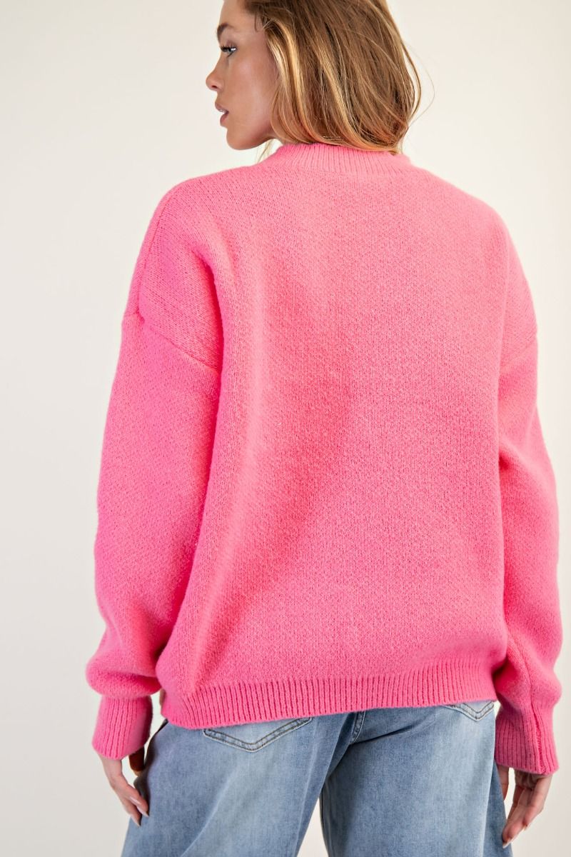 Always Happy Sweater by Easel - Cotton Candy-Graphic Tee-Easel-LouisGeorge Boutique, Women’s Fashion Boutique Located in Trussville, Alabama