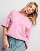 Gold Star Mineral Washed Cotton Knit Top by Easel - Barbie Pink - Plus/Regular-Apparel-Easel-LouisGeorge Boutique, Women’s Fashion Boutique Located in Trussville, Alabama