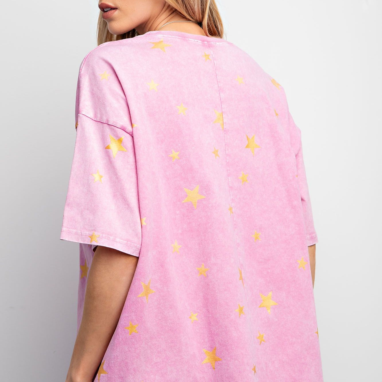 Gold Star Mineral Washed Cotton Knit Top by Easel - Barbie Pink - Plus/Regular-Apparel-Easel-LouisGeorge Boutique, Women’s Fashion Boutique Located in Trussville, Alabama