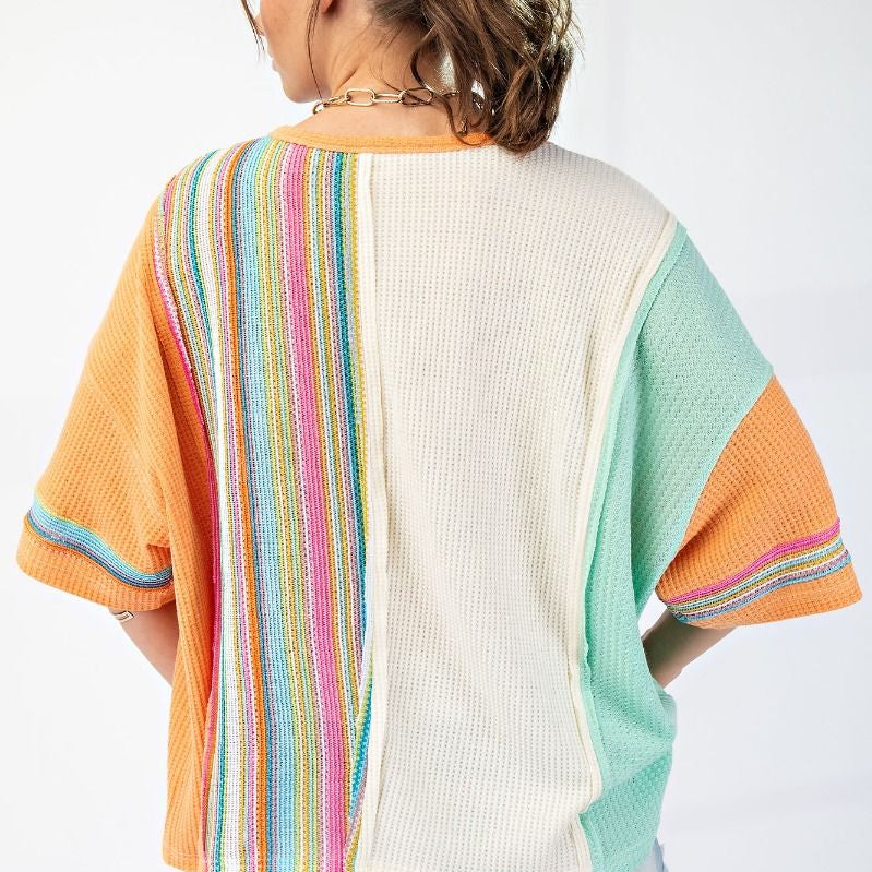 Color Mix Daisy Patch Tunic by Easel - Plus/Regular-Apparel-Easel-LouisGeorge Boutique, Women’s Fashion Boutique Located in Trussville, Alabama