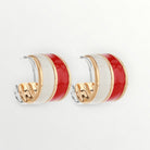 Red & White Gameday Hoops-Earrings-LouisGeorge Boutique-LouisGeorge Boutique, Women’s Fashion Boutique Located in Trussville, Alabama