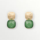 Small Green Gemstone & Gold Stacked Earrings-Earrings-LouisGeorge Boutique-LouisGeorge Boutique, Women’s Fashion Boutique Located in Trussville, Alabama