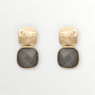 Small Grey Gemstone & Gold Stacked Earrings-Earrings-LouisGeorge Boutique-LouisGeorge Boutique, Women’s Fashion Boutique Located in Trussville, Alabama