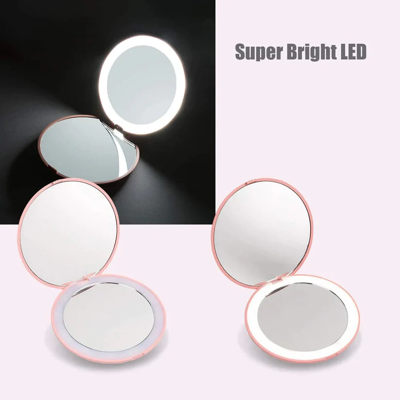 Compact LED + Magnifying Mirror in Four Colors-Health & Beauty-LouisGeorge Boutique-LouisGeorge Boutique, Women’s Fashion Boutique Located in Trussville, Alabama