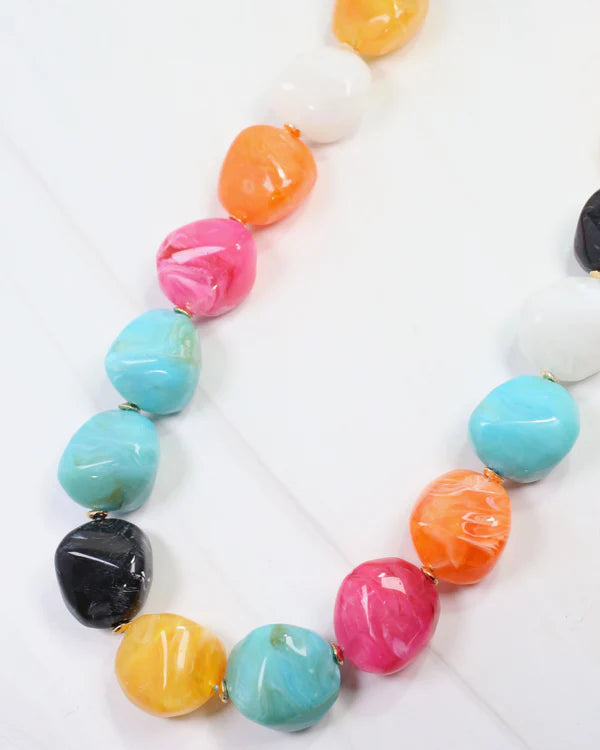 Clarksdale Marble Necklace Multi-Necklaces-Caroline Hill-LouisGeorge Boutique, Women’s Fashion Boutique Located in Trussville, Alabama