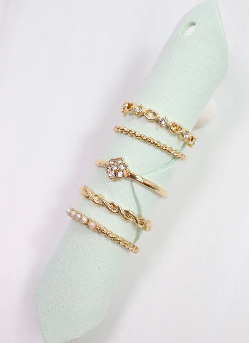 Abigail Ring Set Gold-Rings-Caroline Hill-LouisGeorge Boutique, Women’s Fashion Boutique Located in Trussville, Alabama