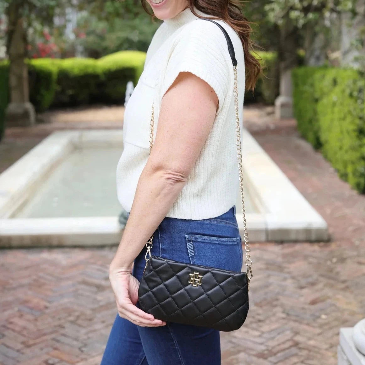Livi Quilted Crossbody - Black-Crossbody-Caroline Hill-LouisGeorge Boutique, Women’s Fashion Boutique Located in Trussville, Alabama