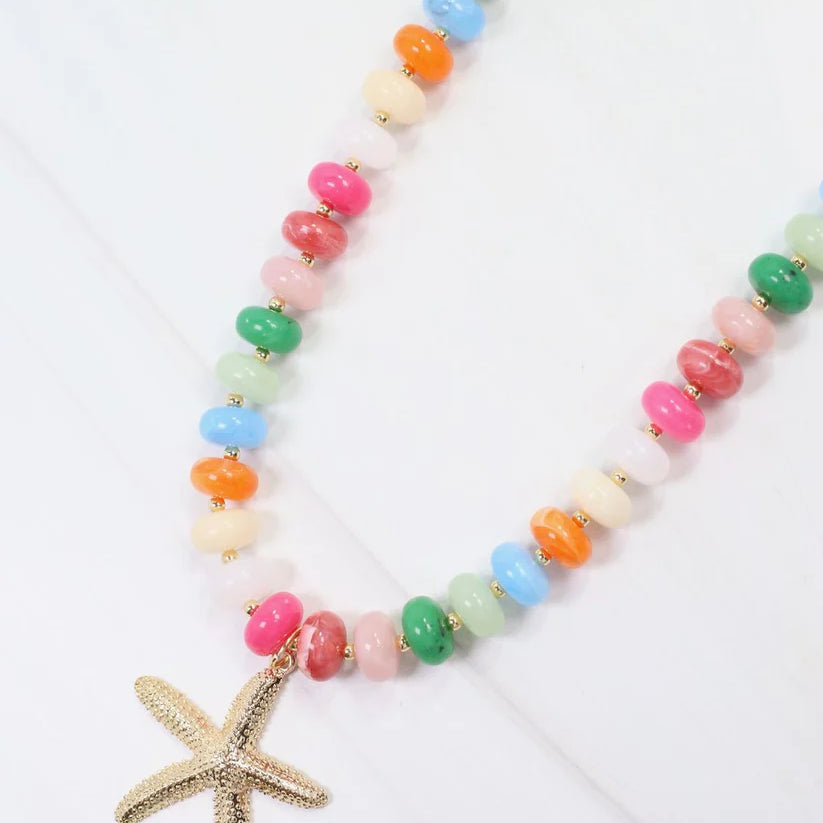 Eastport Beaded Starfish Necklace Multi-Necklaces-Caroline Hill-LouisGeorge Boutique, Women’s Fashion Boutique Located in Trussville, Alabama
