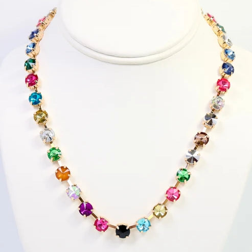 Shalimar Small Rhinestone Necklace Dark Multi-Necklaces-LouisGeorge Boutique-LouisGeorge Boutique, Women’s Fashion Boutique Located in Trussville, Alabama
