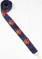 Navy & Orange Paw Print Beaded Crossbody Strap-Crossbody Beaded Strap-LouisGeorge Boutique-LouisGeorge Boutique, Women’s Fashion Boutique Located in Trussville, Alabama