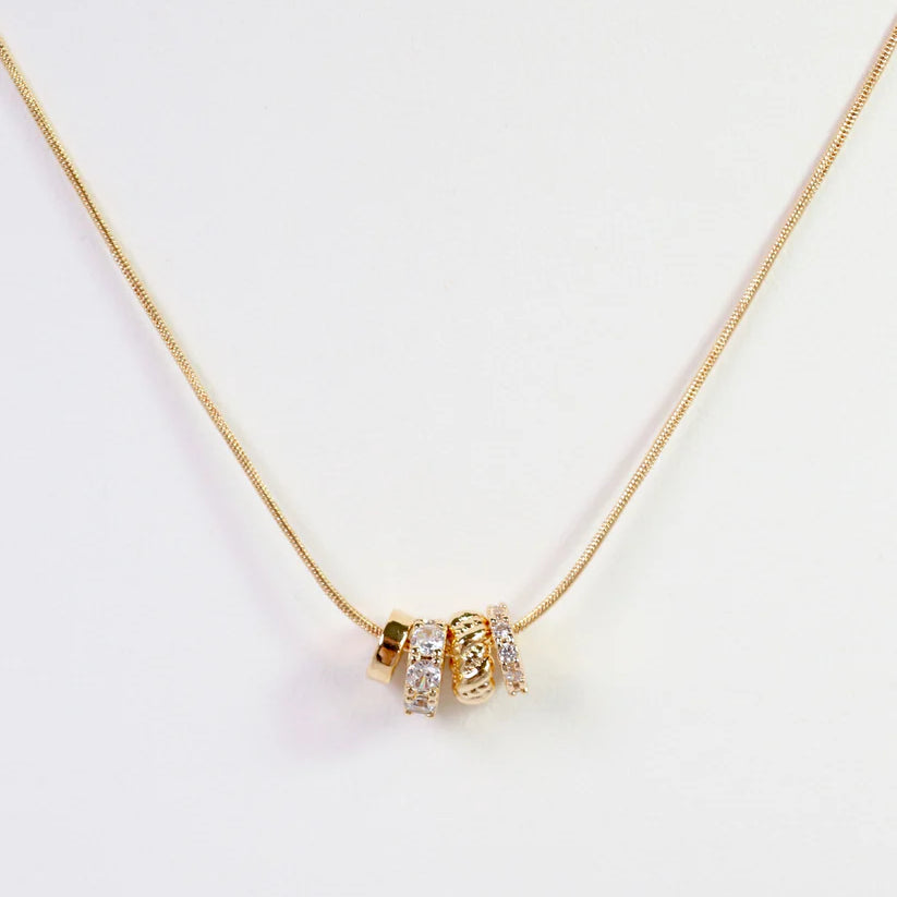 Atlantic Rondelle Charm Necklace WR Gold-Necklaces-Caroline Hill-LouisGeorge Boutique, Women’s Fashion Boutique Located in Trussville, Alabama