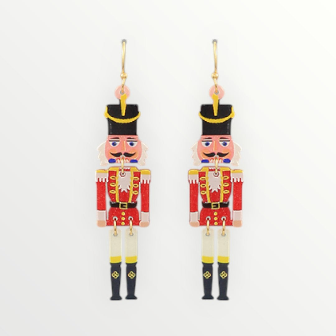 Dancing Nutcracker Red Drop Earrings-Earrings-LouisGeorge Boutique-LouisGeorge Boutique, Women’s Fashion Boutique Located in Trussville, Alabama