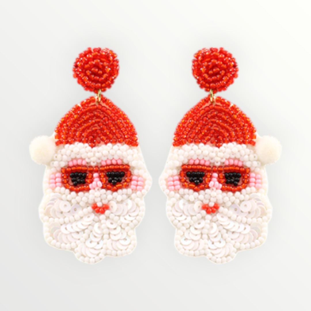 Sunny Santa Beaded Earrings-Earrings-LouisGeorge Boutique-LouisGeorge Boutique, Women’s Fashion Boutique Located in Trussville, Alabama
