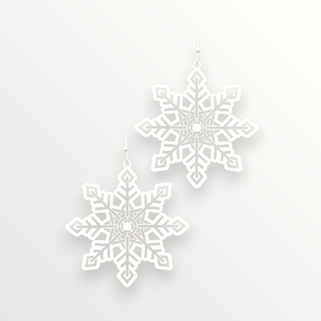 Matte Silver Snowflake Earrings-Earrings-LouisGeorge Boutique-LouisGeorge Boutique, Women’s Fashion Boutique Located in Trussville, Alabama