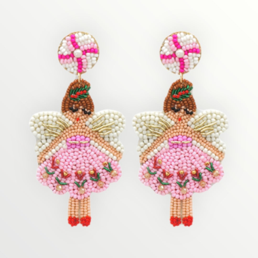 Sugar Plum Fairy Beaded Earrings-Earrings-LouisGeorge Boutique-LouisGeorge Boutique, Women’s Fashion Boutique Located in Trussville, Alabama