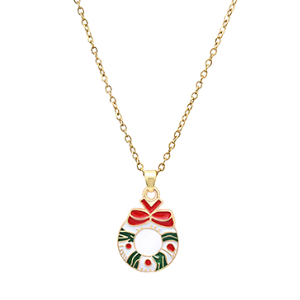 Wreath Charm Necklace-Necklace-LouisGeorge Boutique-LouisGeorge Boutique, Women’s Fashion Boutique Located in Trussville, Alabama