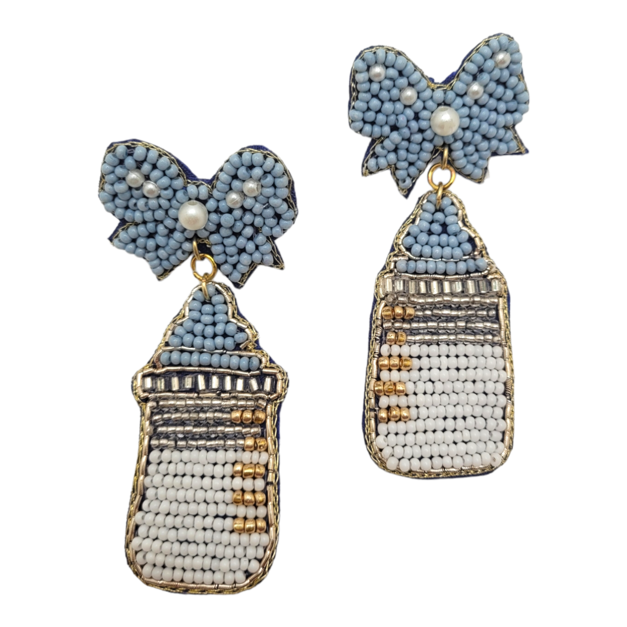Blue Baby Bottle Earrings-Earrings-louisgeorgeboutique-LouisGeorge Boutique, Women’s Fashion Boutique Located in Trussville, Alabama
