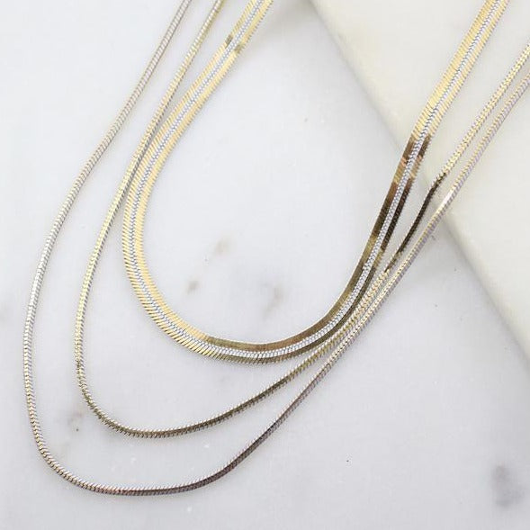 Brenda Herringbone Layered Necklace-Necklaces-Caroline Hill-LouisGeorge Boutique, Women’s Fashion Boutique Located in Trussville, Alabama