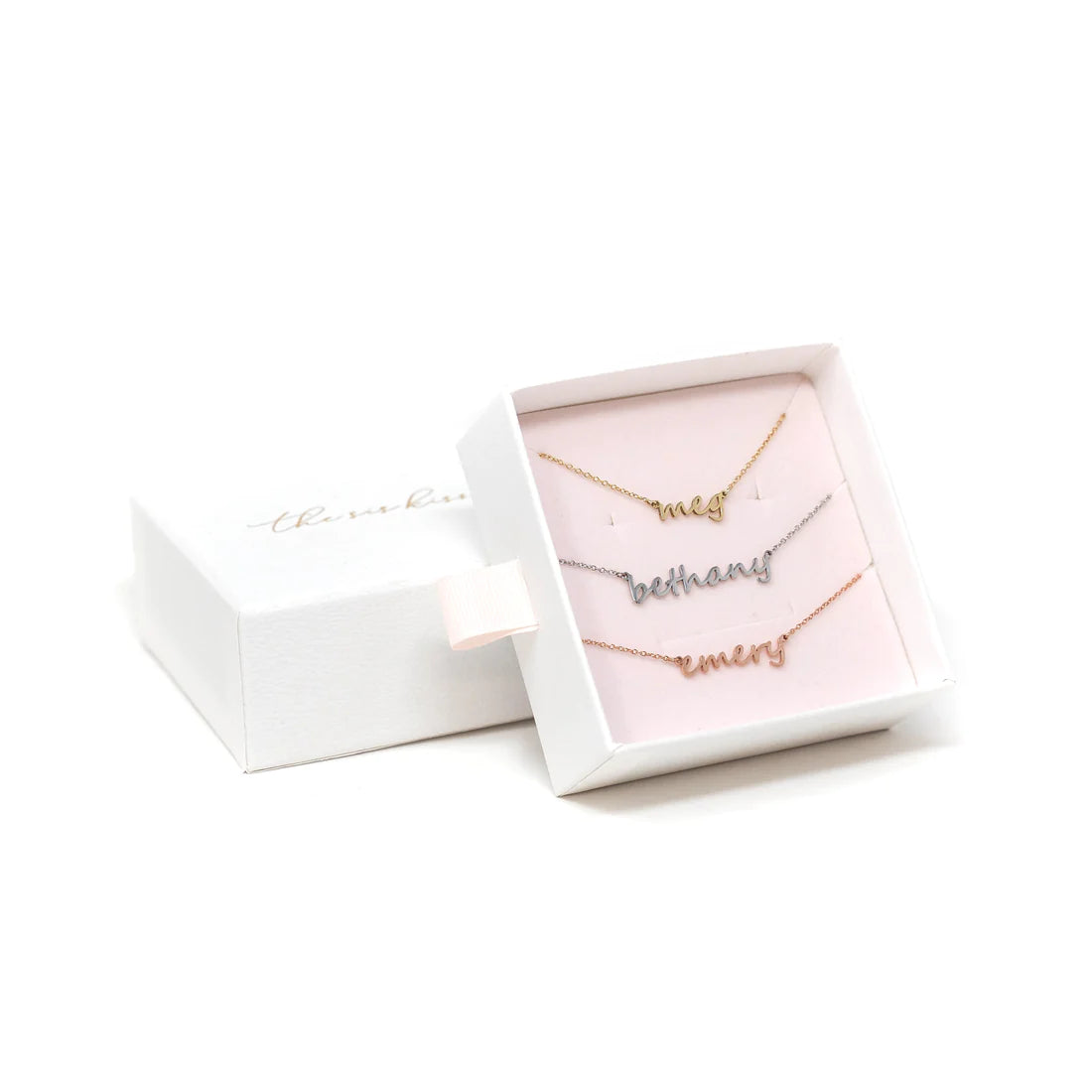 Water Resistant Custom Dainty Name Necklace-Necklaces-The Sis Kiss©-LouisGeorge Boutique, Women’s Fashion Boutique Located in Trussville, Alabama