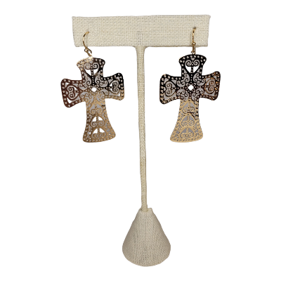Gold Filigree Cross Earrings-Earrings-louisgeorgeboutique-LouisGeorge Boutique, Women’s Fashion Boutique Located in Trussville, Alabama