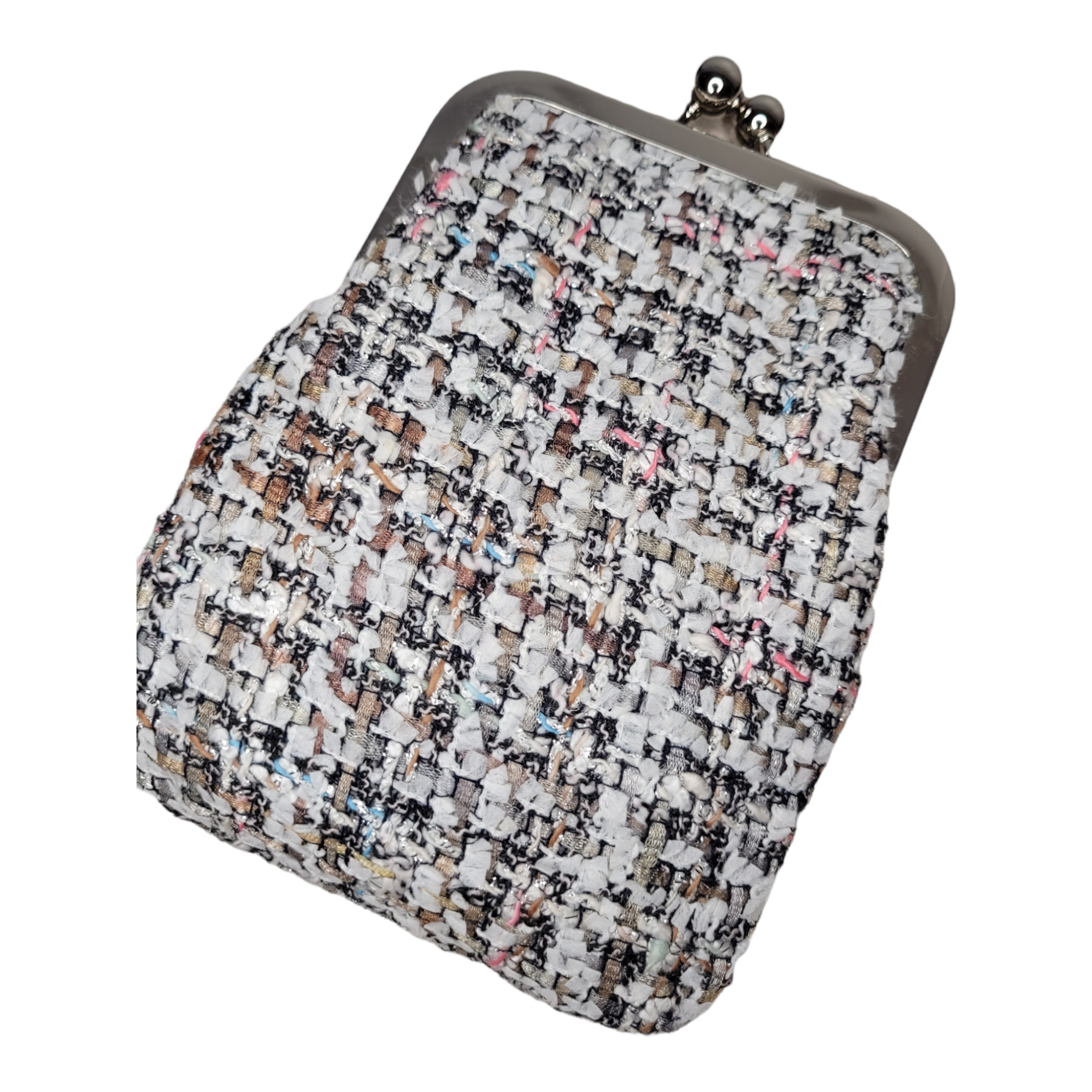 Birdie Crossbody - Vintage Ch💗nel Ivory Pink Turquoise Tweed-Handbags-Glenda Gies-LouisGeorge Boutique, Women’s Fashion Boutique Located in Trussville, Alabama