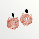 Navy & Orange Tiger Earrings-Earrings-LouisGeorge Boutique-LouisGeorge Boutique, Womenâs Fashion Boutique Located in Trussville, Alabama