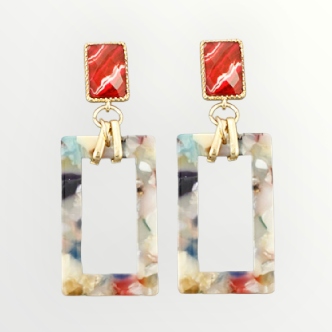Rectangle Drop Earrings - Available in 4 Colors-Earrings-louisgeorgeboutique-LouisGeorge Boutique, Women’s Fashion Boutique Located in Trussville, Alabama