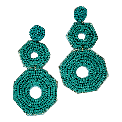 Turquoise Beaded Earrings-Earrings-louisgeorgeboutique-LouisGeorge Boutique, Women’s Fashion Boutique Located in Trussville, Alabama