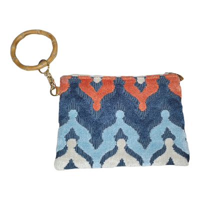 Violet Navy/Mango/Ivory Chenille Pippa-Handbags-Glenda Gies-LouisGeorge Boutique, Women’s Fashion Boutique Located in Trussville, Alabama