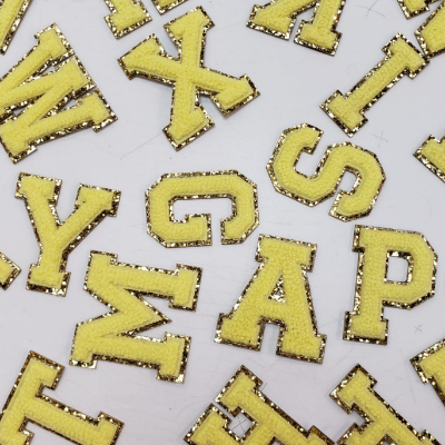 Chenille Self-adhesive Varsity Letters - Yellow-Accessories-louisgeorgeboutique-LouisGeorge Boutique, Women’s Fashion Boutique Located in Trussville, Alabama