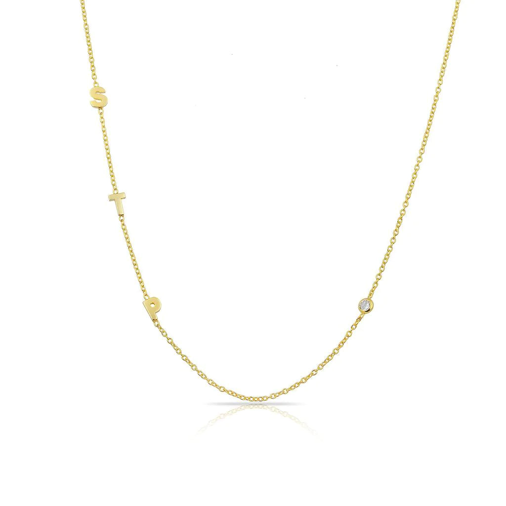 Water Resistant Custom Mini Love Letters Necklace-Necklaces-The Sis Kiss©-LouisGeorge Boutique, Women’s Fashion Boutique Located in Trussville, Alabama
