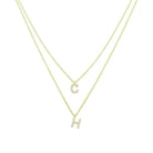Water Resistant Custom Double Layered Initial Necklace-Necklaces-The Sis Kiss©-LouisGeorge Boutique, Women’s Fashion Boutique Located in Trussville, Alabama