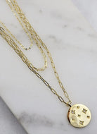 Shepard Layered Gold Disc Necklace-Necklaces-Caroline Hill-LouisGeorge Boutique, Women’s Fashion Boutique Located in Trussville, Alabama