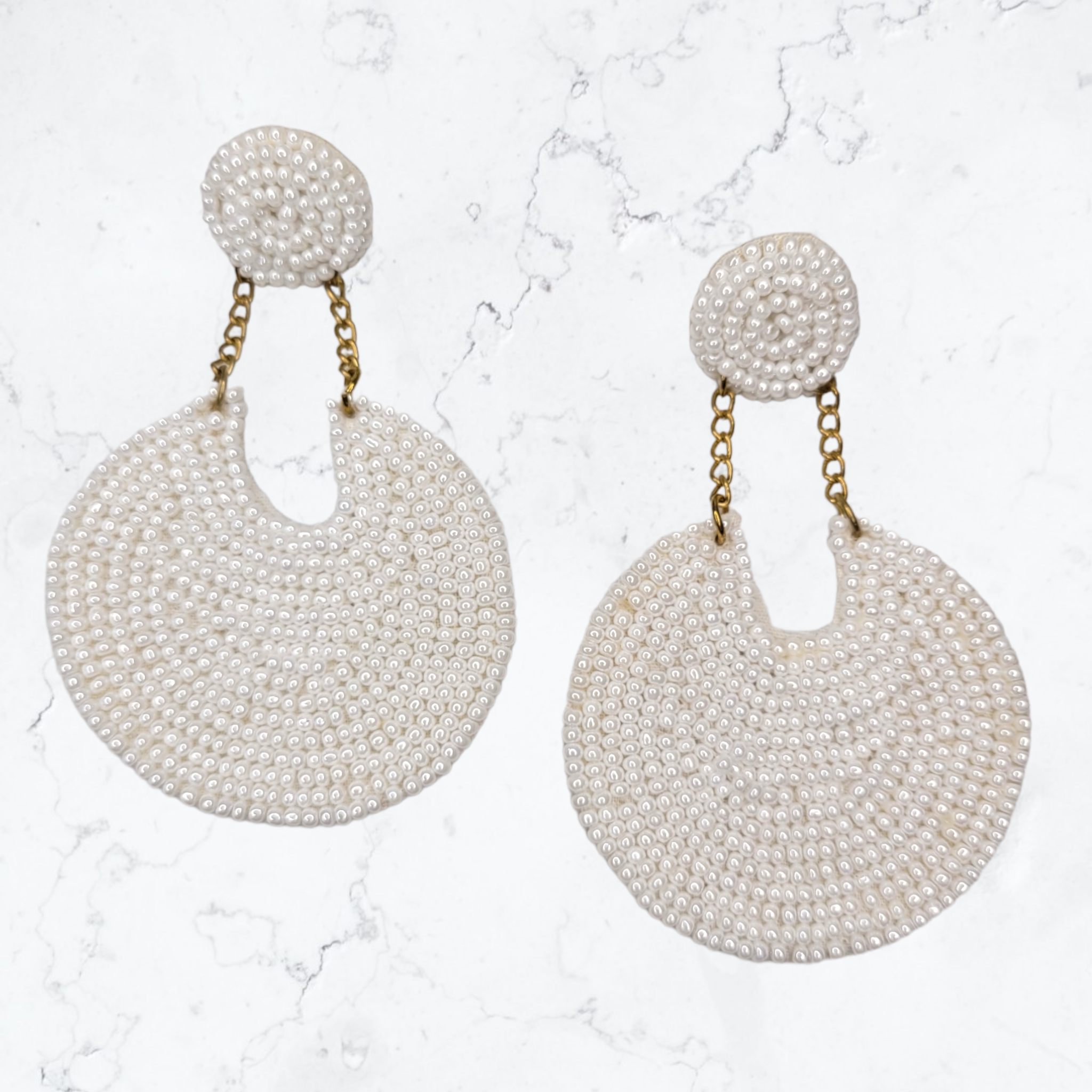 White Beaded Earrings-Earrings-louisgeorgeboutique-LouisGeorge Boutique, Women’s Fashion Boutique Located in Trussville, Alabama