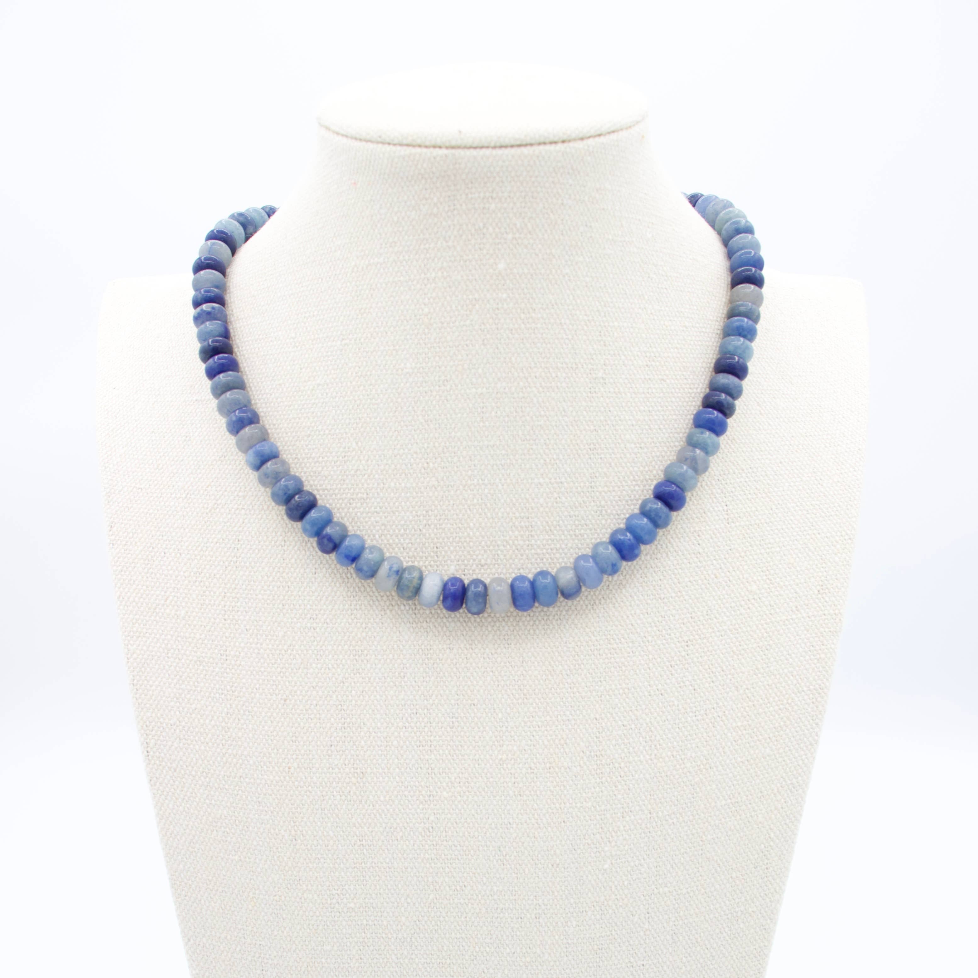 Denim Jade Beaded Necklace-Necklace-LouisGeorge Boutique-LouisGeorge Boutique, Women’s Fashion Boutique Located in Trussville, Alabama