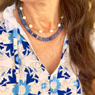 Denim Jade Beaded Necklace-Necklace-LouisGeorge Boutique-LouisGeorge Boutique, Women’s Fashion Boutique Located in Trussville, Alabama