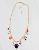 Bentley Charm Necklace Navy & Orange-Necklaces-Caroline Hill-LouisGeorge Boutique, Women’s Fashion Boutique Located in Trussville, Alabama