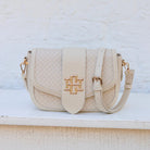 Griffin Crossbody Bag Woven Almond-Handbags-Caroline Hill-LouisGeorge Boutique, Women’s Fashion Boutique Located in Trussville, Alabama