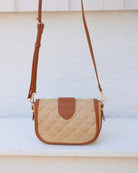 Griffin Crossbody Bag Natural Saddle DQ-Handbags-Caroline Hill-LouisGeorge Boutique, Women’s Fashion Boutique Located in Trussville, Alabama