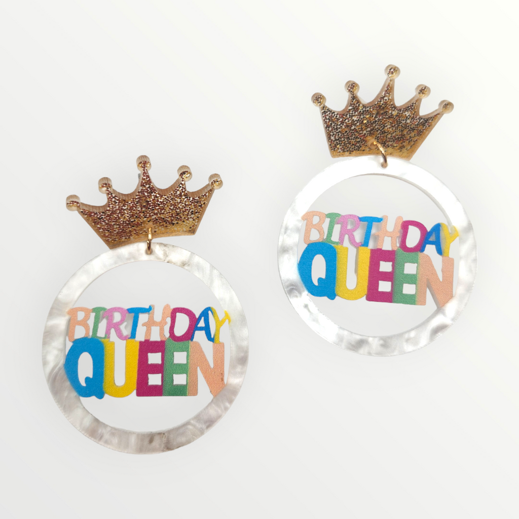 Birthday Queen Earrings-Earrings-LouisGeorge Boutique-LouisGeorge Boutique, Women’s Fashion Boutique Located in Trussville, Alabama