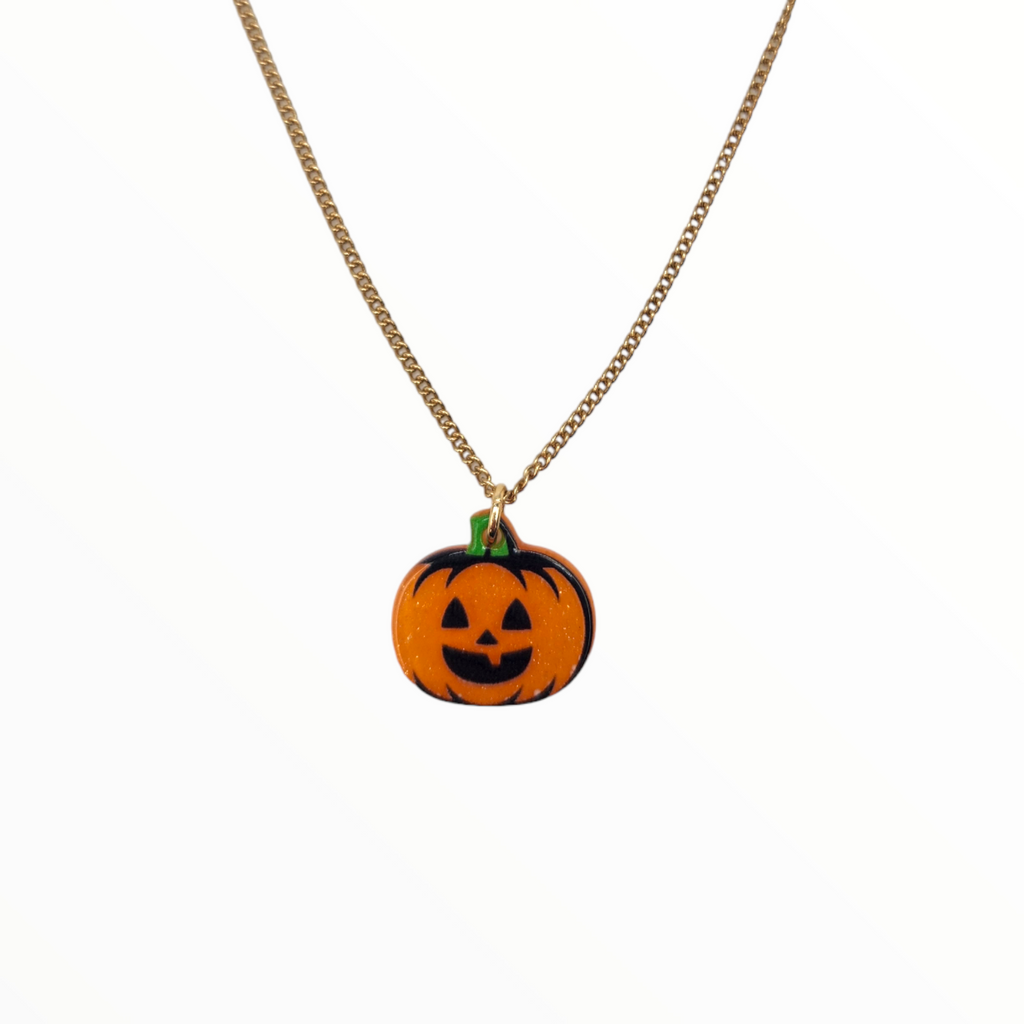 Mini Jack-o-lantern Charm Necklace-Necklace-LouisGeorge Boutique-LouisGeorge Boutique, Women’s Fashion Boutique Located in Trussville, Alabama