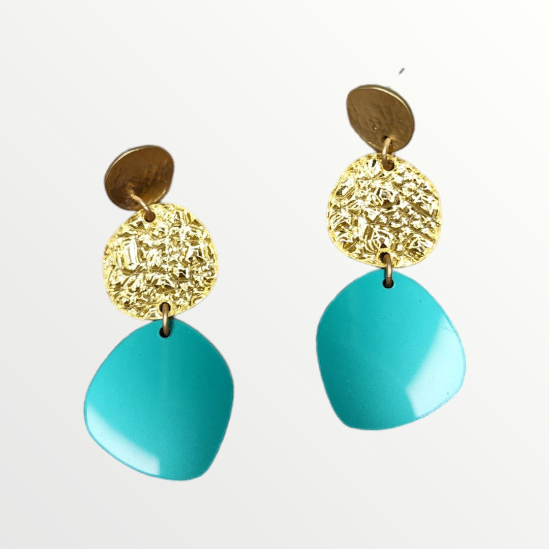 Metallic Teal Avery Earrings-Earrings-WMG-LouisGeorge Boutique, Women’s Fashion Boutique Located in Trussville, Alabama