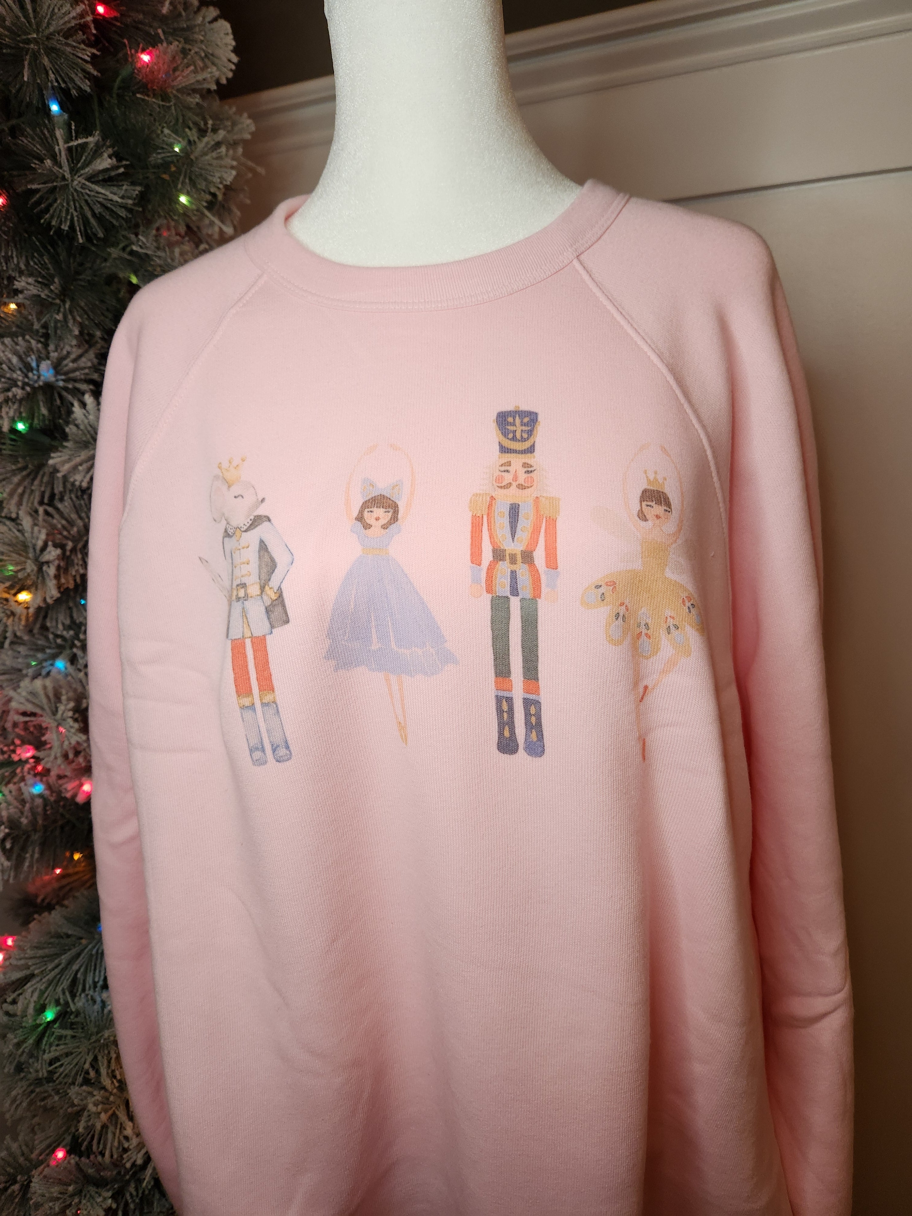 Nutcracker Dreams Sweatshirt - Soft Pink - Plus/Regular-Graphic Sweatshirt-LouisGeorge Boutique-LouisGeorge Boutique, Women’s Fashion Boutique Located in Trussville, Alabama