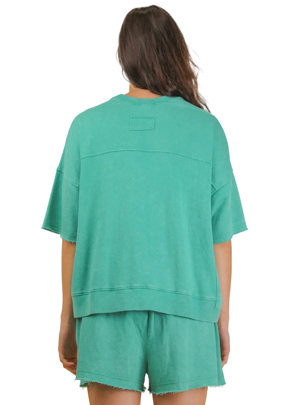 Mineral Washed Short Sleeve Tee & Shorts Set - Seafoam - Plus & Reg-Apparel-LouisGeorge Boutique-LouisGeorge Boutique, Women’s Fashion Boutique Located in Trussville, Alabama